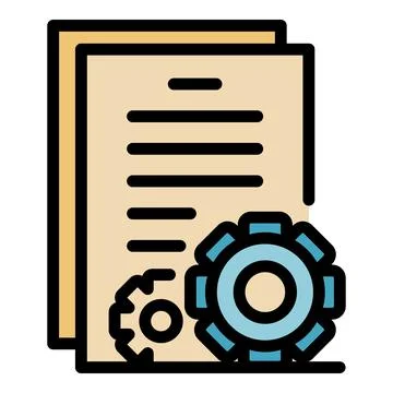 Develop gear system icon color outline vector Illustrazione stock