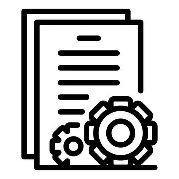 Develop gear system icon, outline style Stock Illustration