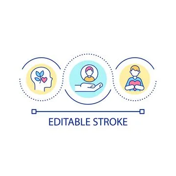 Develop healthy mindset loop concept icon Illustrazione stock