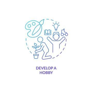 Develop hobby blue gradient concept icon イラスト素材