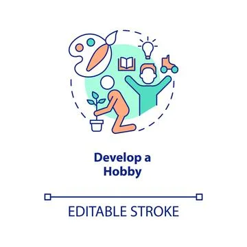 Develop hobby concept icon Stock Illustration