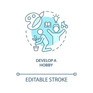 Develop hobby turquoise concept icon Stock Illustration