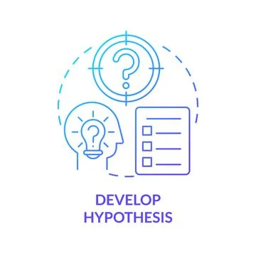 Develop hypothesis blue gradient concept icon Stock Illustration