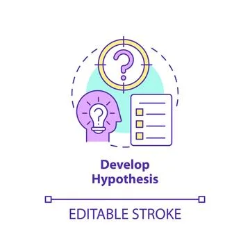 Develop hypothesis concept icon Stock Illustration