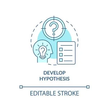 Develop hypothesis turquoise concept icon Stock Illustration