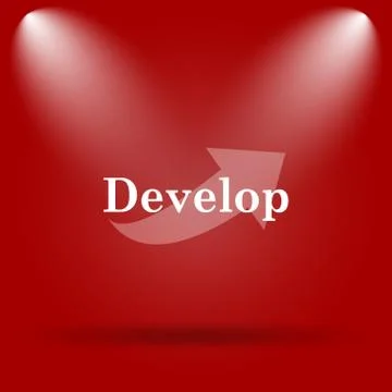 Develop icon. Flat icon on red background.. 스톡 일러스트