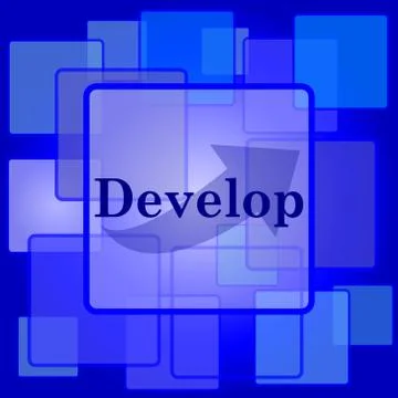 Develop icon. Internet button on abstract background.. Stock Illustration