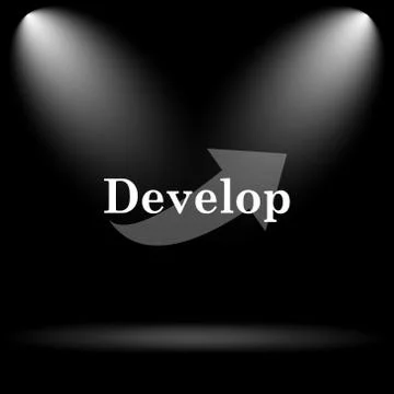 Develop icon. Internet button on black background.. 스톡 일러스트
