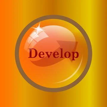 Develop icon. Internet button on colored background. . Illustrazione stock
