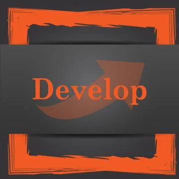 Develop icon. Internet button on grey background.. Stock Illustration