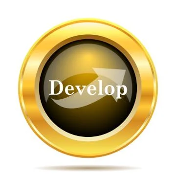 Develop icon. internet button on white background.. Illustrazione stock