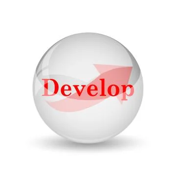 Develop icon. internet button on white background.. 스톡 일러스트