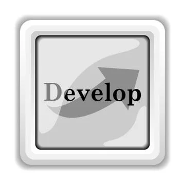 Develop icon. internet button on white background.. Stockillustratie
