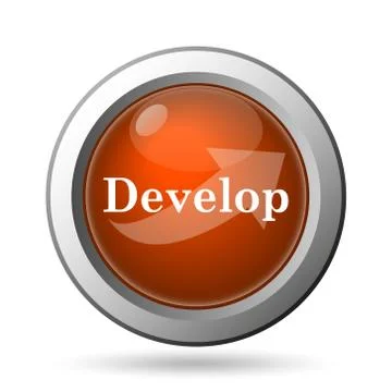 Develop icon. internet button on white background.. Stockillustratie