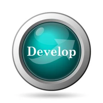 Develop icon. internet button on white background.. Stock Illustration
