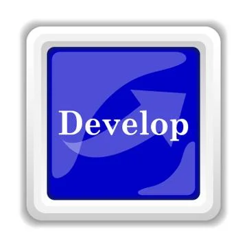 Develop icon. Internet button on white background.. Stockillustratie