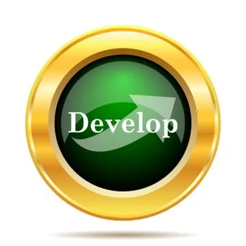 Develop icon. Internet button on white background.. 스톡 일러스트