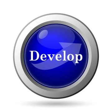 Develop icon. Internet button on white background.. 스톡 일러스트