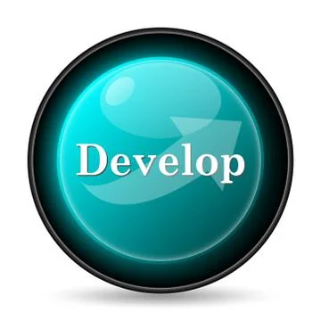 Develop icon. Internet button on white background.. Stock Illustration