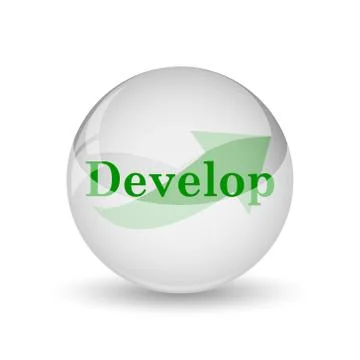 Develop icon. Internet button on white background.. 스톡 일러스트