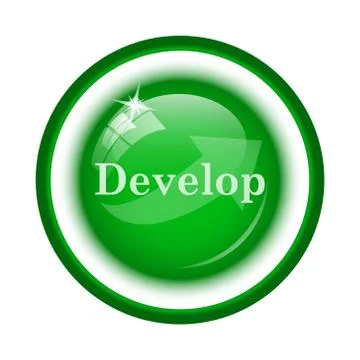 Develop icon. Internet button on white background.. 스톡 일러스트