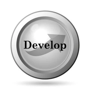 Develop icon. Internet button on white background.. Stock Illustration