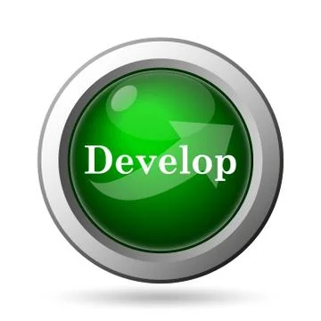 Develop icon. Internet button on white background. 스톡 일러스트