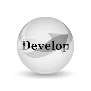 Develop icon. Internet button on white background. 스톡 일러스트