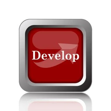 Develop icon. Internet button on white background. 스톡 일러스트