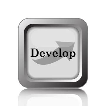 Develop icon. Internet button on white background.. Stock Illustration