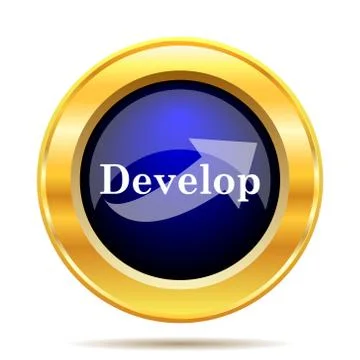 Develop icon. Internet button on white background.. 스톡 일러스트