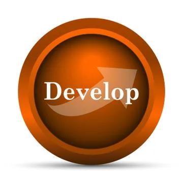 Develop icon. Internet button on white background.. 스톡 일러스트