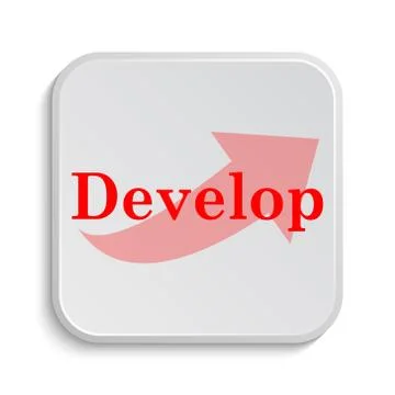 Develop icon. Internet button on white background.. Stock Illustration