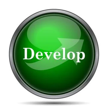 Develop icon. Internet button on white background.. Stock Illustration