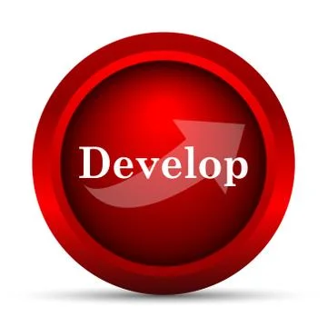 Develop icon. Internet button on white background.. Stock Illustration