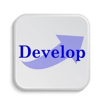 Develop icon. Internet button on white background.. Stockillustratie