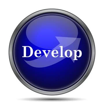 Develop icon. Internet button on white background.. Stockillustratie