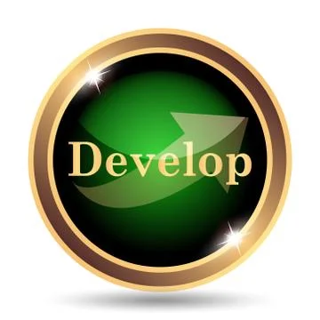 Develop icon. Internet button on white background.. 스톡 일러스트