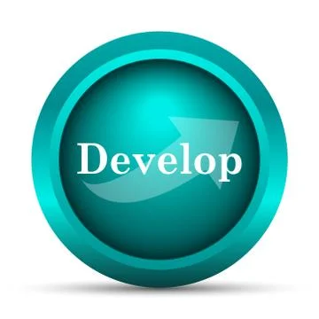 Develop icon. Internet button on white background.. Stock Illustration