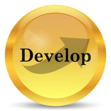 Develop icon. Internet button on white background.. Stockillustratie