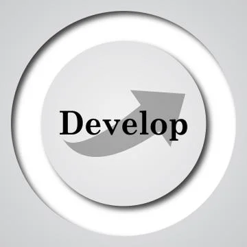 Develop icon. Internet button on white background.. Stock Illustration