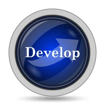 Develop icon. Internet button on white background.. Stockillustratie