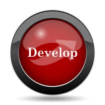 Develop icon. Internet button on white background.. Stock Illustration
