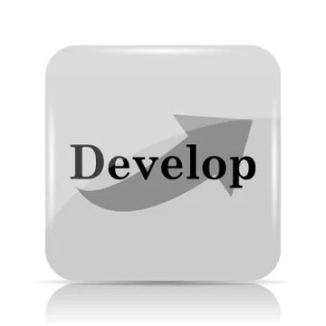 Develop icon. Internet button on white background.. 스톡 일러스트