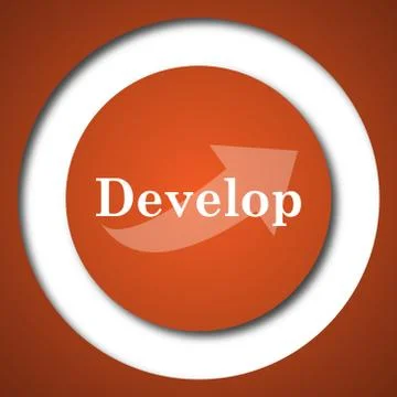 Develop icon. Internet button on white background. . Illustrazione stock