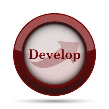 Develop icon. Internet button on white background. . Illustrazione stock