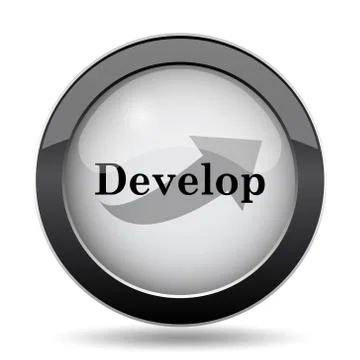 Develop icon. Internet button on white background.. 스톡 일러스트