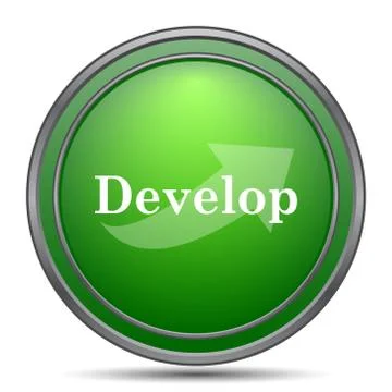 Develop icon. Internet button on white background.. Stock Illustration