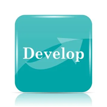 Develop icon. Internet button on white background.. Stock Illustration