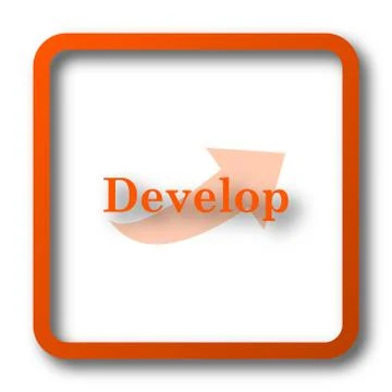 Develop icon. Internet button on white background.. Illustrazione stock